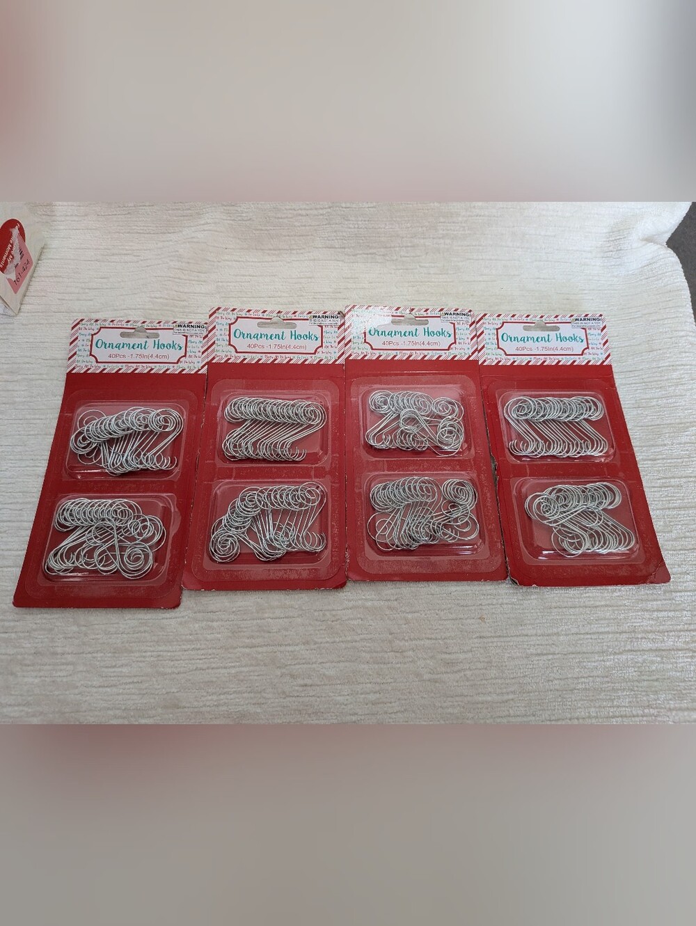 Ornament Hooks - 160 pcs Silver Wire (4 Packages Of 40) Decorative Hooks